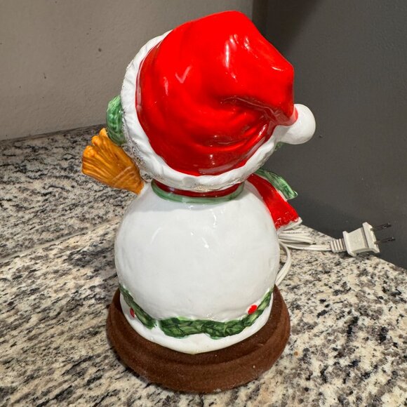 Vintage Brinns Christmas Figurine Frosty the Snowman 1970 light up lamp night oc - Picture 6 of 12